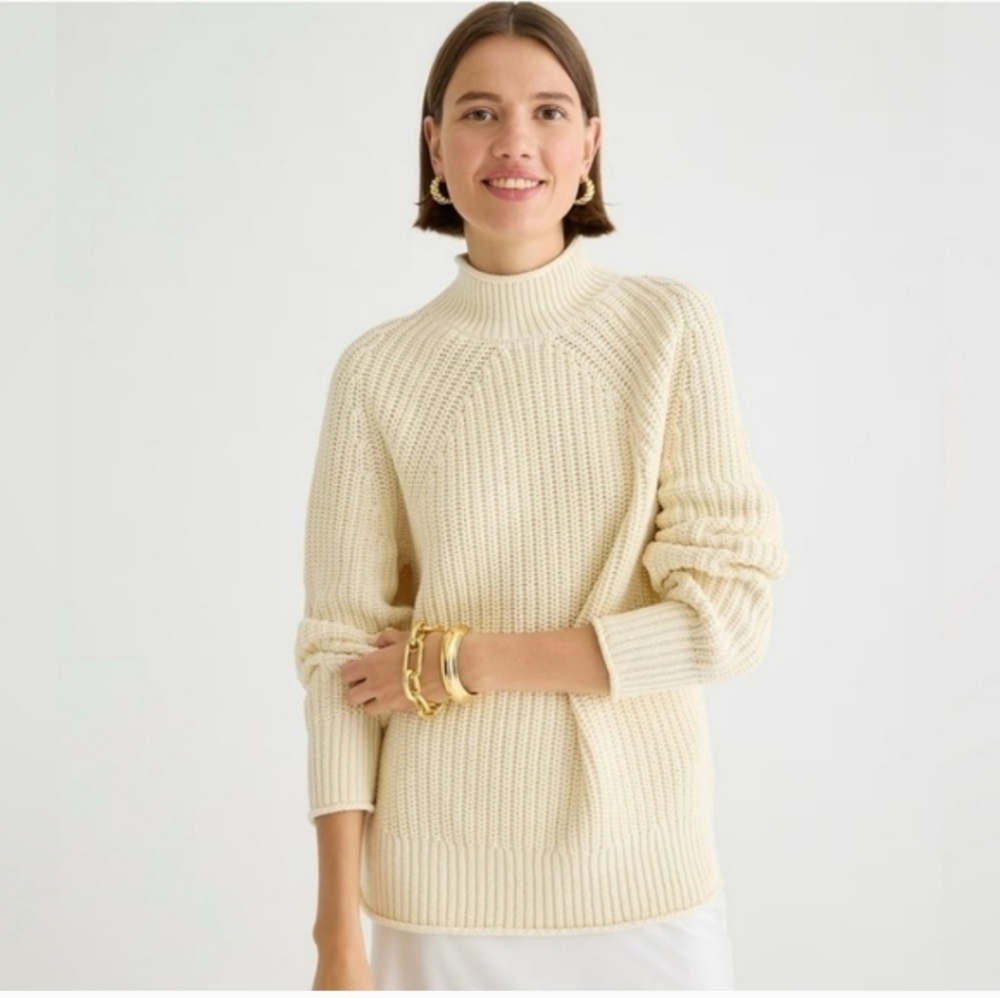 J. Crew Women's Cream Turtleneck Sweater
